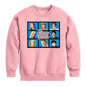 Boys' - The Brady Bunch - Classic Hollywood Squares Graphic Long Sleeve Fleece Sweatshirt - 1 of 4