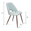 Modern Upholstered Dining Chairs Set, Mid-Century Fabric Chairs with Walnut Legs, Comfortable Padded Seat for Kitchen & Dining Room-Maison Boucle - 3 of 4