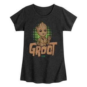 Girls' - Marvel - Guardians of the Galaxy Baby Groot Fitted Short Sleeve Graphic T-Shirt - 1 of 4