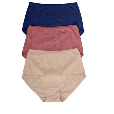 Leonisa 3-Pack Cotton Blend Bikini Panties - Multicolored L