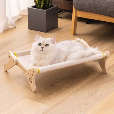 Mewoofun Cat Window Perch Cat Bed for Indoor Cats Cat Window Hammock Seat Adjustable Sturdy Durable Steady Cat Bed, Beige, 18.5"x8.4"x15.5"