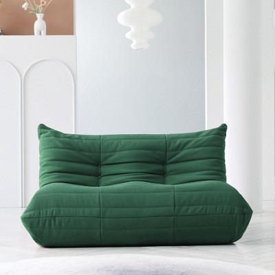 WJShome Lazy Floor Sofa, Fireside Chair,Teddy Velvet Sofa Bean Bag Couch, Lounge Togo Lazy Floor Sofa, Accent Chair , Corner Chair ( Green)