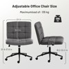 TiramisuBest Armless Office Chair, Lumbar Support, Adjustable Height, 360¡ã Swivel, Dark Grey Linen, Stable Base, 285LBS - 3 of 4