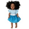 Doll Clothes Superstore Blue Sparkle Dress Fits 18 Inch Girl Dolls Like Our Generation American Girl My Life Dolls - 2 of 4