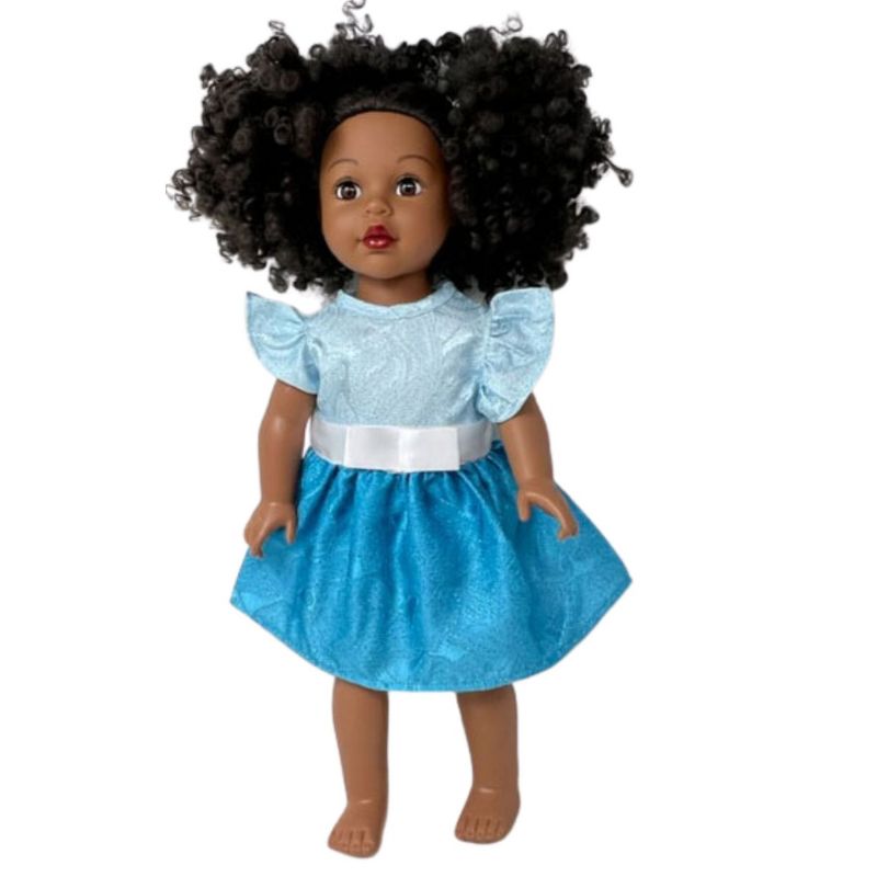Doll Clothes Superstore Blue Sparkle Dress Fits 18 Inch Girl Dolls Like Our Generation American Girl My Life Dolls, 2 of 5