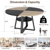 47.2-inch round dining table with double-tiered storage shelf and X-shaped metal base, suitable for dining rooms and living rooms. - 2 of 2