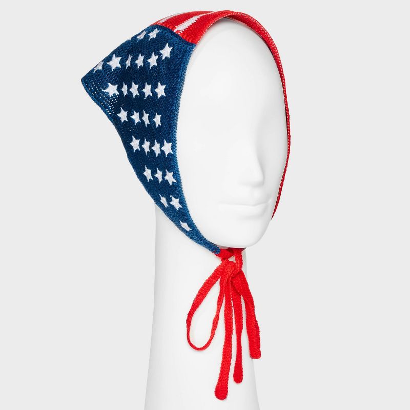 American Flag Knit Hair Headwrap - Red/White/Blue, 2 of 5