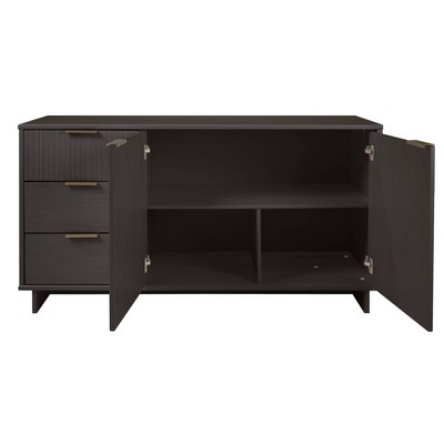 Granville Dark Gray Modern 3-Drawer Buffet Sideboard