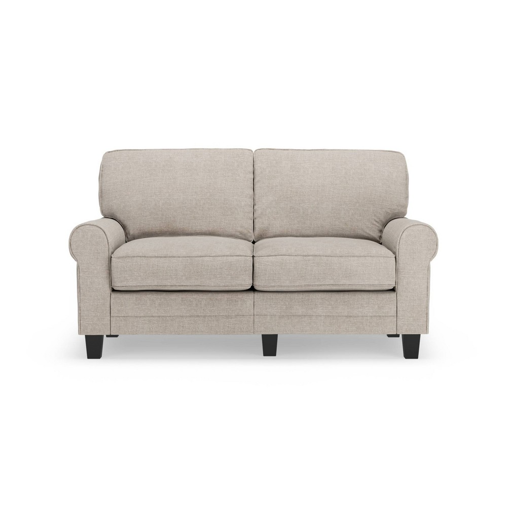 Photos - Sofa Serta 61" Copenhagen Loveseat Light Gray: Mid-Century Modern Design, Polye 