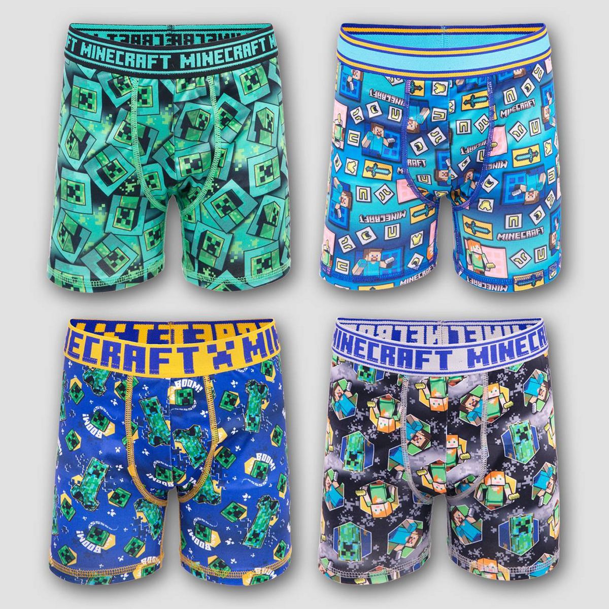 Boys' Minecraft 4pk Athletic Boxer Briefs
