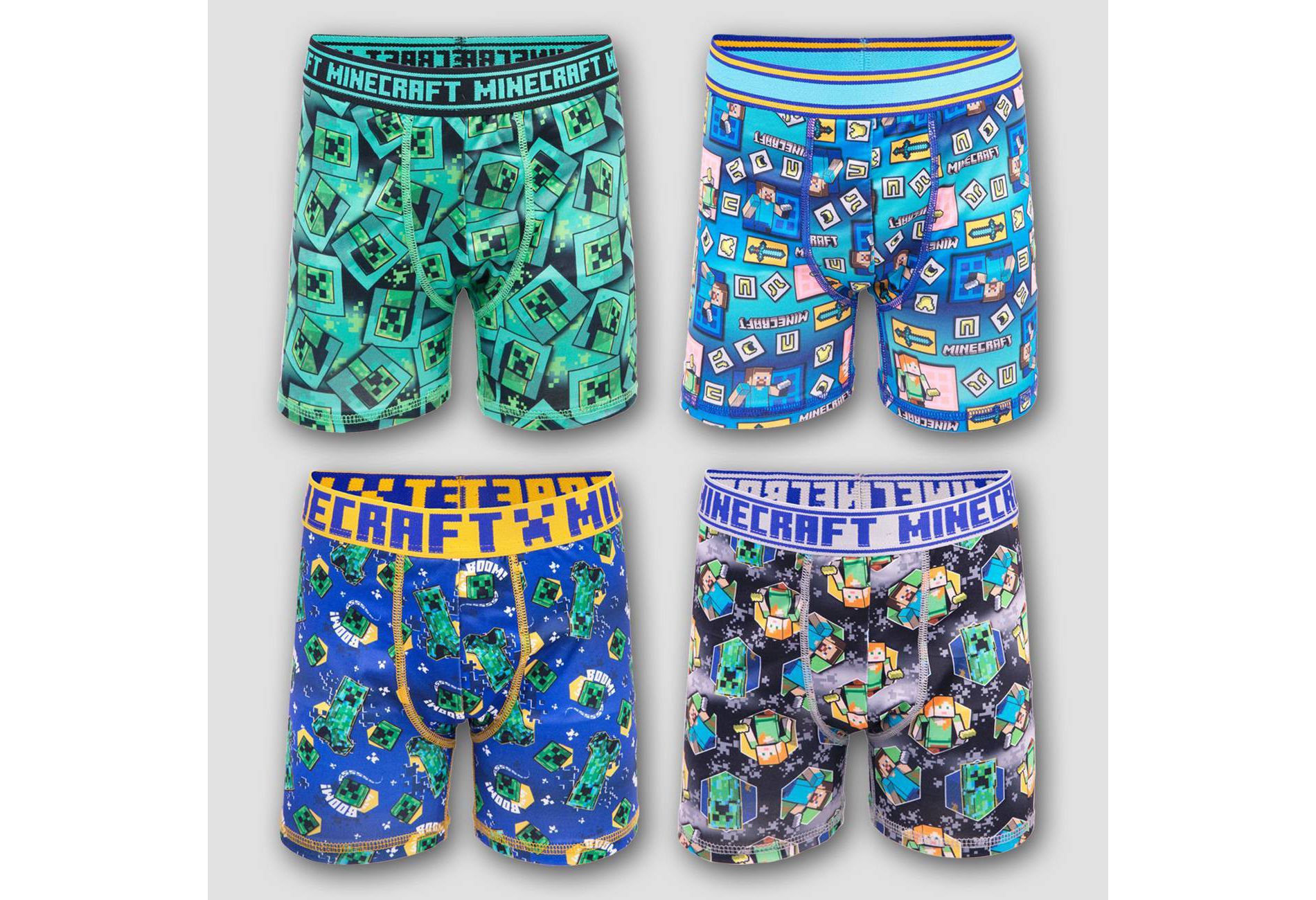 Boys' Minecraft 4pk Athletic Boxer Briefs