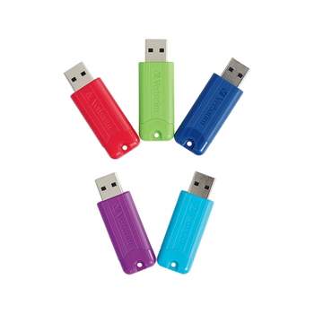 Verbatim PinStripe 32GB USB 3.0 Type-A Flash Drive Assorted Colors 5/Pack (70388)