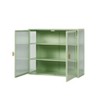 Chery Life 27.56"Glass Doors Modern Two-door Wall Cabinet with Three-tier Storage for Entryway Living Room Bathroom Dining Room - 3 of 4