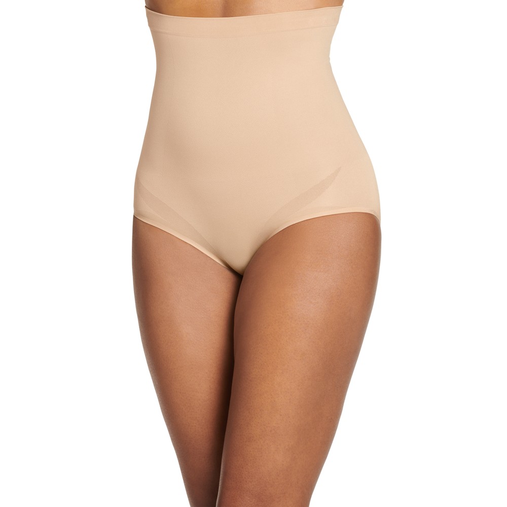 Jockey Generation™ Women's Core Body Smoothing High-Waist Briefs - Beige XXL: Medium Control Knit Shapewear
