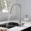 Munora Single Handle High Arc Pull Out Kitchen Faucet with Pull Down Sprayer, Stainless Steel - 3 of 4