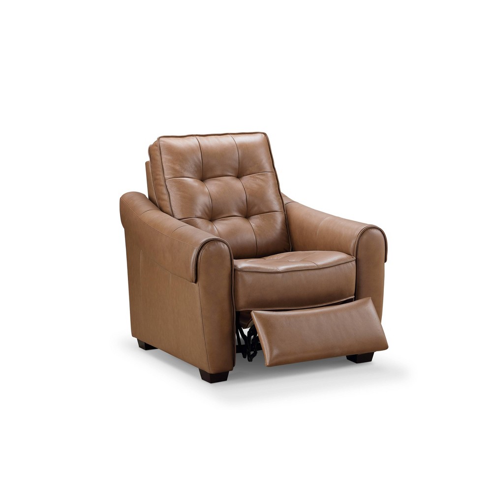 Photos - Chair Elliot Leather Power Recliner  Camel - Abbyson Living