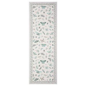 COZONY Washable Butterfly Pattern Runner Rug with Non-Slip Backing, Low Pile Stain Resistant Indoor Carpet for Kitchen and Hallway - 1 of 4