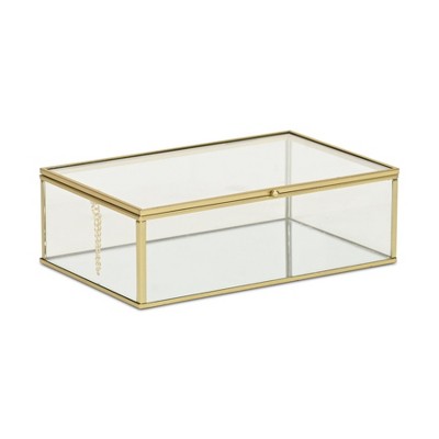 Cheung's Lume Glass & Metal Frame Storage Box - Gold