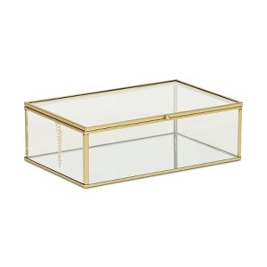Cheung's Lume Glass & Metal Frame Storage Box - Gold - 1 of 4