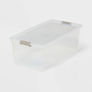 110qt Latching Clear Storage Box with Gray Latches - Brightroom™ - 1 of 2