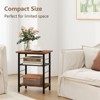 Tangkula 3-Tier Side End Table w/ Adjustable Mesh Shelf Narrow Nightstand - 4 of 4