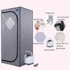 Vynxaria Full Size Portable Grey Steam Sauna tent Personal Home Spa, with Steam Generator, Foldable Chair, Timer and PVC Pipe Connector - 4 of 4