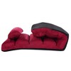 Costway Folding Lazy Sofa Chair Stylish Sofa Couch Bed Lounge Chair W/Pillow Burgundy - 3 of 4