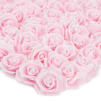 50 Pack Artificial Gold Roses for Decorations, DIY Crafts, 3-Inch Stemless Silk Flower Heads for Wall Decor, Wedding Bouquets