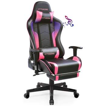 Gaming Chair with Bluetooth Speakers Footrest PU Leather Office Chair - GTRACING