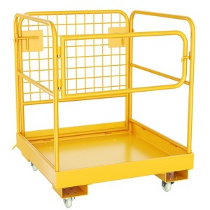 Forklift Safety Cage 36x36 Inches 1200LBS Capacity with 4 Wheels Forklift Work Platform Aerial Platform Collapsible Lift Basket for Lifting Loader - 1 of 4