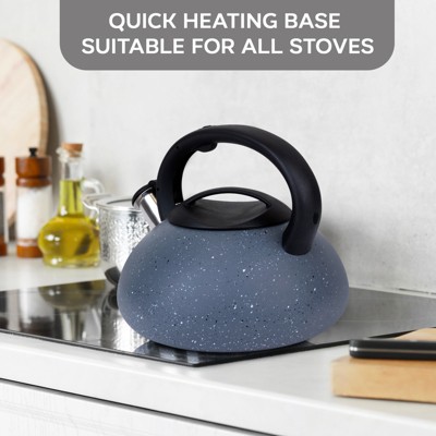 Granite Finish Stainless Steel Whistling Tea Kettle, 96 oz