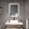 Single Bathroom Vanity Mirror With Polished Crystal Frame, LED Light Anti-Fog Wall Mirror For Vertical Or Horizontal-The Pop Home - 2 of 4