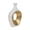 Sagebrook Home Ceramic Oval Vase - Contemporary Glam Abstract Cut-Out Vase Beaded - 4 of 4
