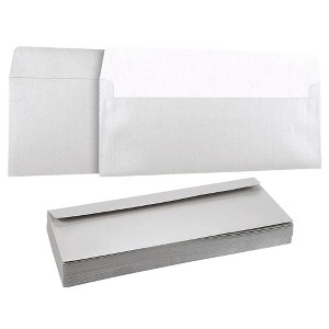 Juvale 50 Pack #10 Silver Business Envelopes for Office, Letters, Invoices, 4 1/8 x 9 1/2 in - 1 of 4