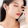 Solid 925 Sterling Silver Bow Drop Hoop Earrings for Women Teens Bowknot Hoop Earrings Huggie Ribbon Earrings - 2 of 4