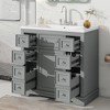 36'' Bathroom Vanity, Single Sink Bathroom Vanity Cabinet With Door Cabinet, 6 Drawers, Top Sink Modern Freestanding Bathroom Storage Cabinet, Grey - 2 of 4