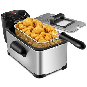Costway Electric Deep Fryer 3.2/5.3 QT/12/21-Cup Stainless Steel 1700W with Frying Basket - 1 of 4