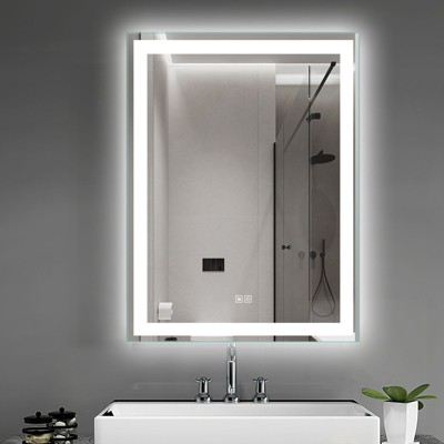 LED Bathroom Mirror,Makeup Mirror With Lights,Wall Mounted Anti-Fog Frameless Cosmetic Mirror With Light,Rounded Square Mirror -The Pop Home