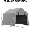 Carport Storage Shed,Portable Garage with Roll-up Zipper Door,Heavy Duty Waterproof Tarp,Storage for Motorcycle,Bike, Firewood,Garden Tools - 4 of 4