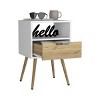GlasFlength Nightstands Modern Nightstand Bedroom Nightstand Bedside Table with Drawer Open Shelf for Living Room, White, 13.78"*15.75"*24.8" - 4 of 4