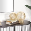 Set of 3 Metal Geometric Sculpture Gold – CosmoLiving by Cosmopolitan: Iron, Contemporary Style, Indoor Decor - 2 of 4