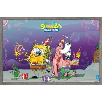Trends International Nickelodeon Spongebob 25th - Trippy Party Framed Wall Poster Prints