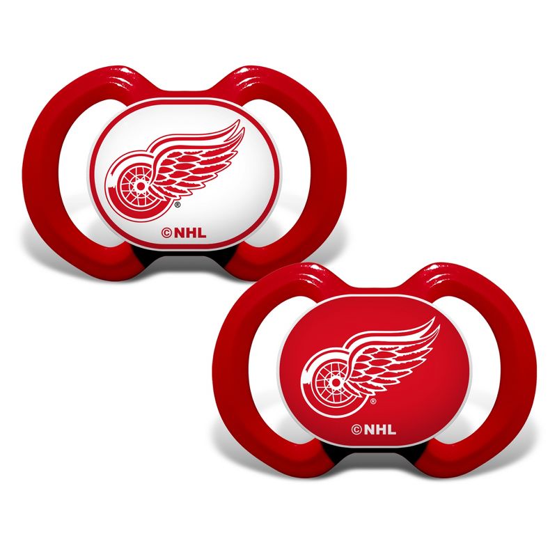 BabyFanatic Officially Licensed Pacifier 2-Pack - NHL Detroit Red Wings, 1 of 6