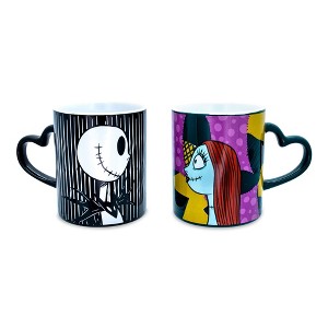 Silver Buffalo Disney Nightmare Before Christmas Jack and Sally Mug Set | Each Holds 14 Ounces - 1 of 4