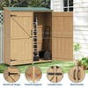 Wooden Outdoor Storage Cabinet with Waterproof Sloped Roof, 2 Removable Shelves & Lockable Double Doors - Yard, Garage, Patio Shed - 4 of 4