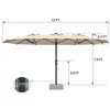 15Ft Rectangular Patio Umbrella with Base Large Patio Umbrella with Crank Handle, UV Resistant, Suitable for Outdoor Markets, Backyard, Poolside-Beige - 4 of 4
