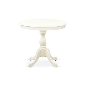 East West Furniture,Round Modern Dining Table Linen White Color Table - 1 of 2