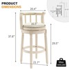NicBex Swivel Bar Stools,Modern Leather Wooden Counter Height Barstools Chair,Stools for Kitchen,Counter,Living Room,Cafe - 3 of 4