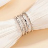 Set of 4 925 sterling silver rings, rust-resistant, exquisite, stylish, stackable, anniversary gift - 4 of 4