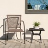 VisioGear 19.3" Tall Square End Table, Patio Coffee Bistro Table for Indoor Garden Porch Balcony, Antique Bronze, 23.6"*23.6"*19.3" - 2 of 4